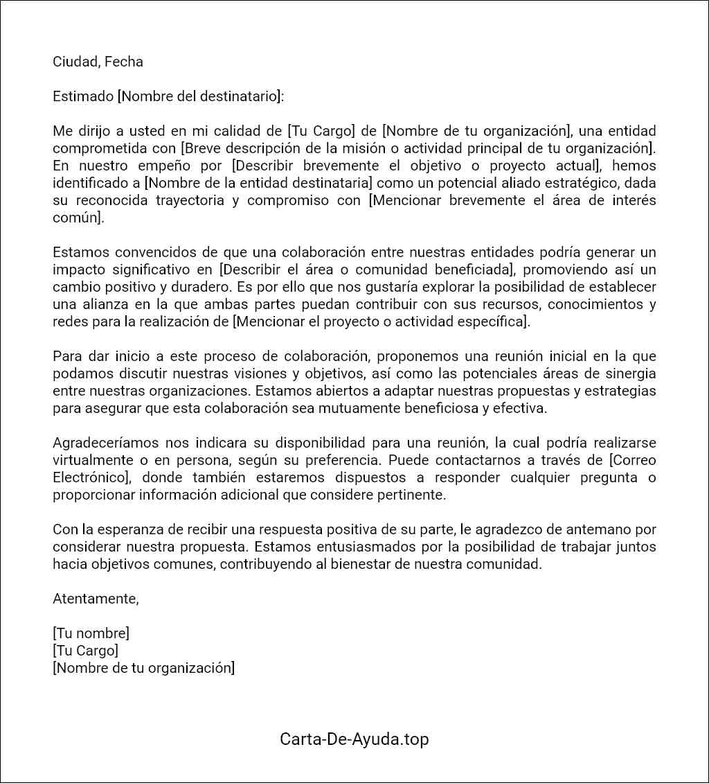 carta para solicitar colaboración formato