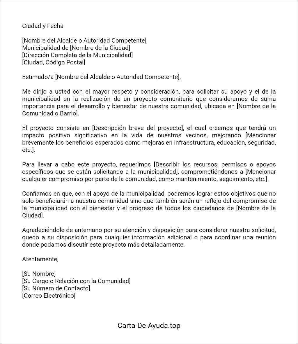 la mejor carta de solicitud para pedir algo a la municipalidad 